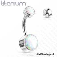 Piercing Titan Doppelopal weiß