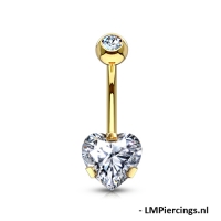Piercing Herz weißgoldfarben