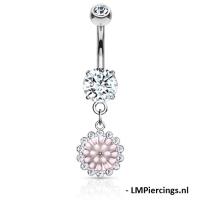 Bauchnabelpiercing Cluster Steine ​​um Blumenanhänger