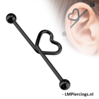 Industrial Piercing Herz schwarz