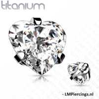 Dermal Top Herzstein weiß 1,6mm