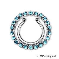 Fake Brustwarzenpiercing Gem Clip Aqua