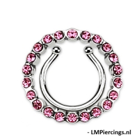 Fake Brustwarzenpiercing Gem Clip rosa