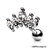 Piercing Graduiertes Set weiß 6mm