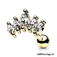 Piercing Graduiertes Set goldfarben 6mm