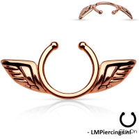 Fake Brustwarzenpiercing Engelsflügel roségoldfarben