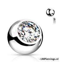 Weiße Steinkugel 1,2 mm x 4 mm