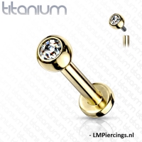 Titan Innengewinde Ohrstecker vergoldet 1,2x8mm