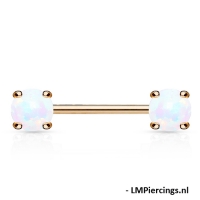 Brustwarzenpiercing Opal Roségold plattiert