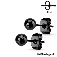 Ohrringe Kugel 3 mm schwarz