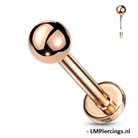 Piercing rund rosévergoldet 1,2x8