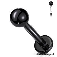 Piercing rund schwarz 1,2x8 mm