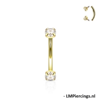 Piercing Curve Prong vergoldet