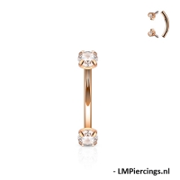 Piercing Curve Prong Roségold plattiert