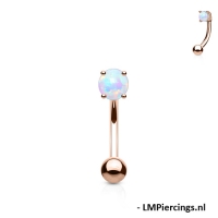 Piercing rosévergoldet rund um Opal