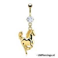 Bauchnabelpiercing Pferd vergoldet