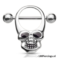 Brustwarzenpiercing Totenkopf
