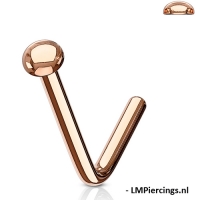 Nasenpiercing flache Kugel rosévergoldet