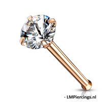 Nasenpiercing CZ Top rund rosévergoldet