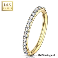 Piercing 14kt seitlicher Creolenring 0,8 x 8 Gold