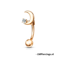 Piercing Mond mit Stein rosévergoldet