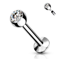 Piercing weißer Stein klein