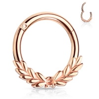 Piercing Lorbeerblätter roségoldfarben 1,2 x 8 mm