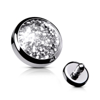 Dermal Top Weiß Glitzer 1,2x3