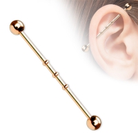 Industrial Piercing mit Einkerbung, rosévergoldet