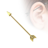 Industrial Piercing Pfeil vergoldet