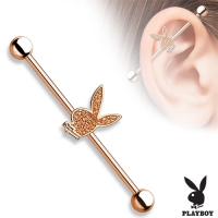 Industrial Piercing Playboy rosévergoldet