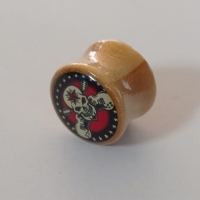 14mm Double-Flared Plug Totenkopf mit Gitarre