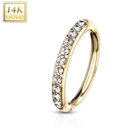 Piercing 14kt seitlicher Creolenring 1,2 x 8 Gold