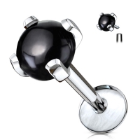 Piercing mit schwarzem Achatstein