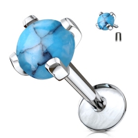 Piercing mit Türkisstein