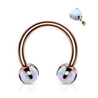 Piercing Hufeisen Set Opal Roségold 1,2x8