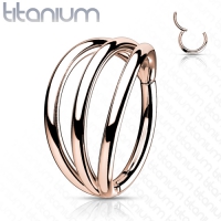 Piercing hochwertiger Titan Dreifach-Creolen 8mm rosévergoldet