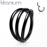 Piercing hochwertiger Titan Dreifach-Creolen 10mm schwarz