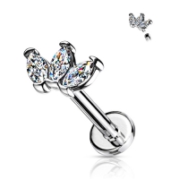 Piercing dreifach Marquise 8mm