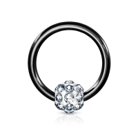 Piercing-Kristall Ferido 1,2x8 schwarz