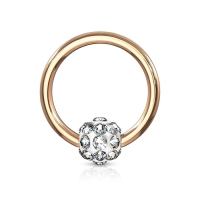 Piercing Kristall Ferido 1,2x8 rosévergoldet