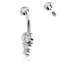 Piercing Dreifach CZ Rund Cluster Dropdown