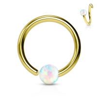 Opalweißer biegbarer Ring 0,8x8 vergoldet
