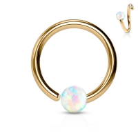 Opalweißer biegbarer Ring 0,8x8 rosévergoldet