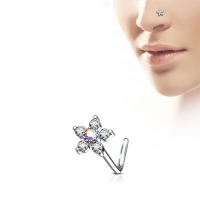 Nasenpiercing Blume 6top weiß/multi color