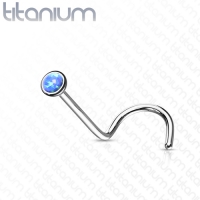 Nasenpiercing Opal blau Titan