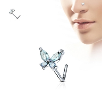 Nasenpiercing Schmetterling anmutig aqua