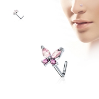 Nasenpiercing Schmetterling anmutig rosa