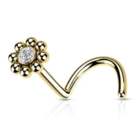 Nasenpiercing Perlen goldfarben