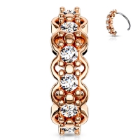Piercing-gefütterter Creolenring Filigran Roségold